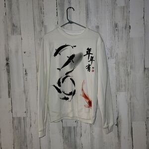 Blind Rooster Mens Koi Fish Graphic Sweater